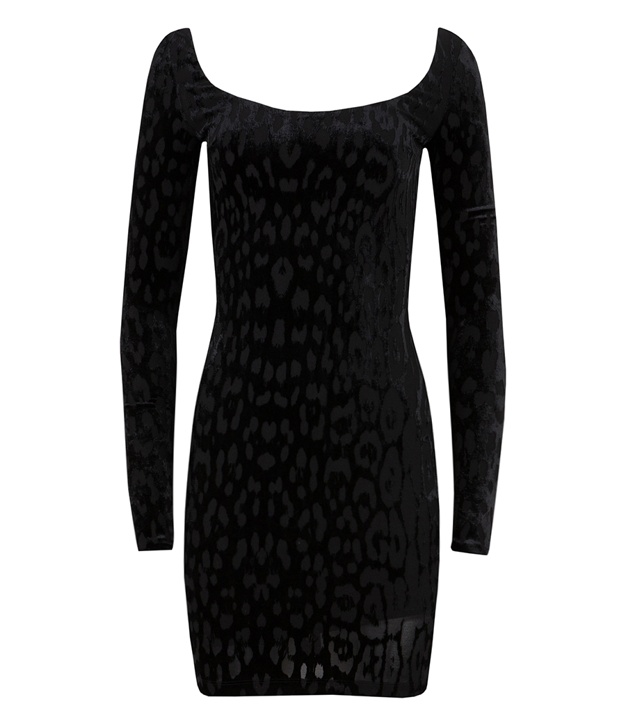 ROBERTO CAVALLI - JAQUAR PATTERN L/S DRESS