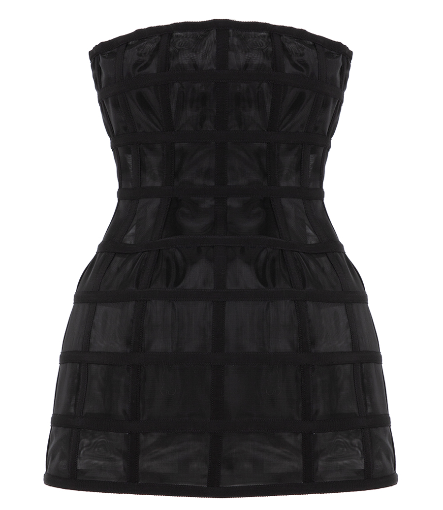 GIUSEPPE DI MORABITO - MESH CORSET MINI DRESS