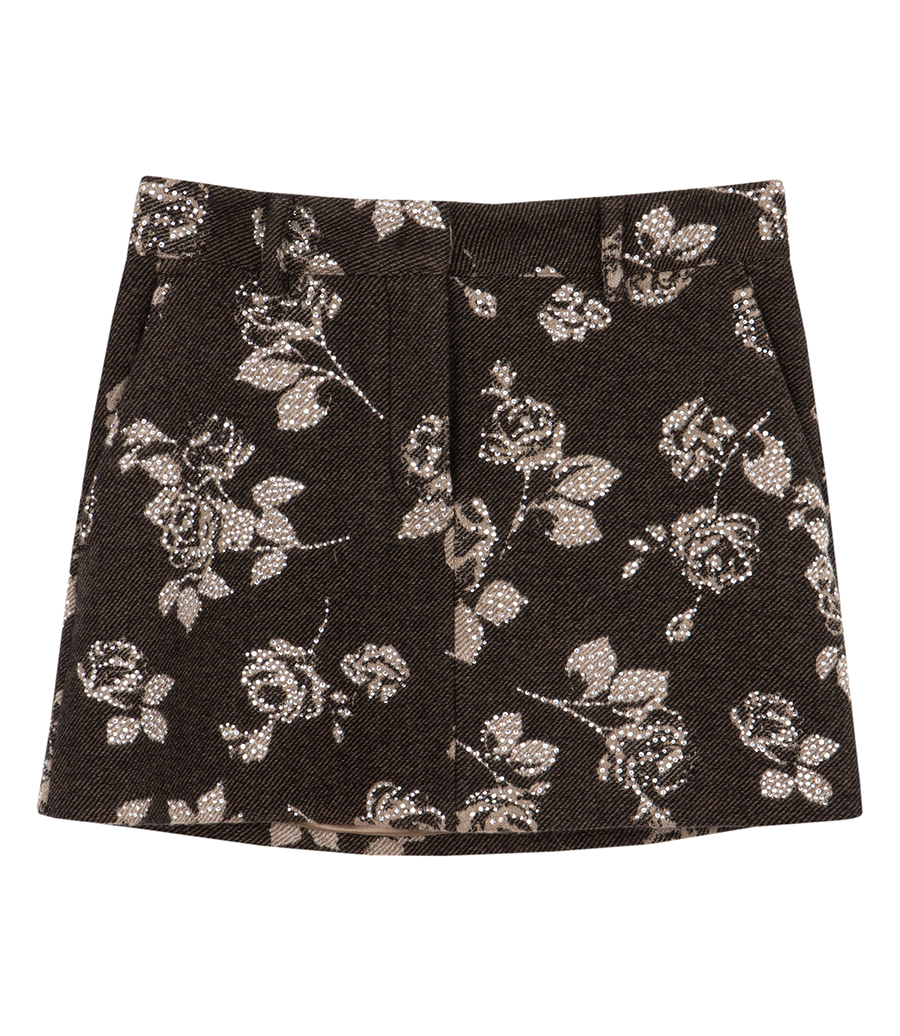GIUSEPPE DI MORABITO - FLOWER EMBELLISHED SKIRT