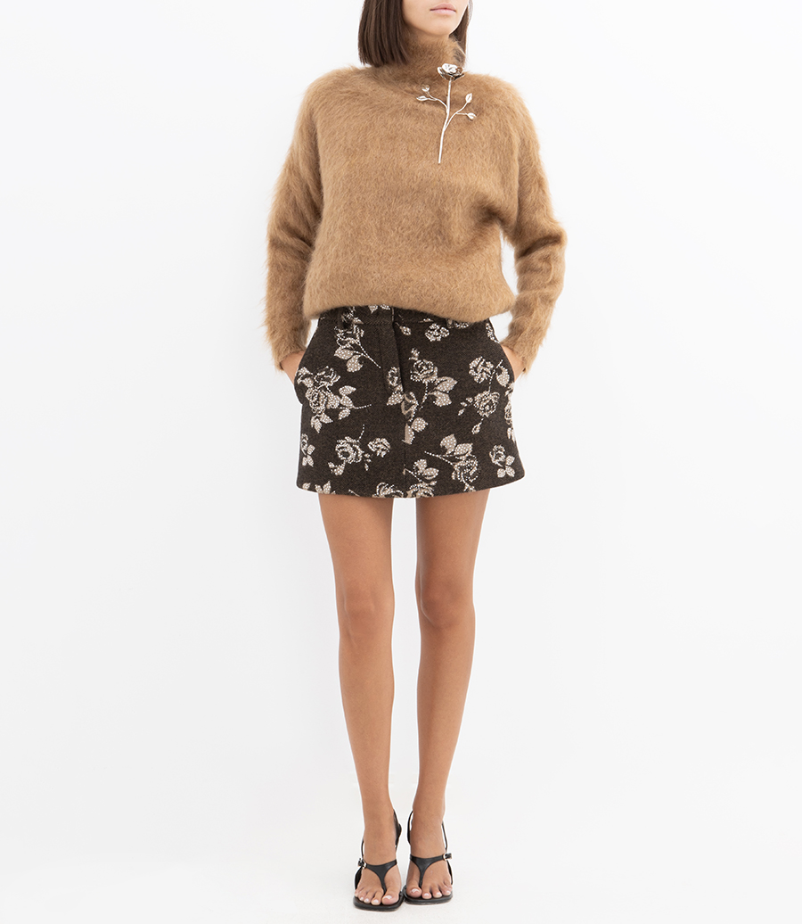 FLOWER EMBELLISHED SKIRT