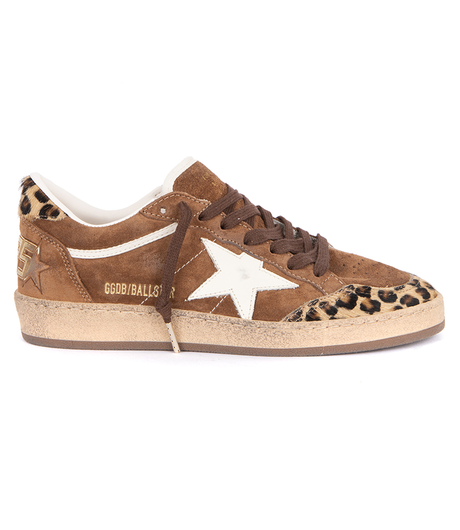GOLDEN GOOSE  - BALL STAR SUEDE ANIMAL PRINT