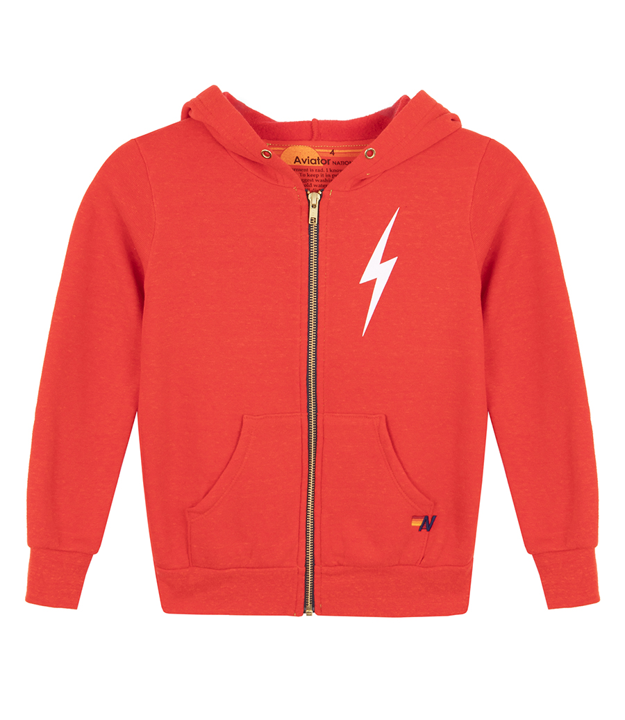AVIATOR NATION - BOLT PRINT KIDS ZIP HOODIE