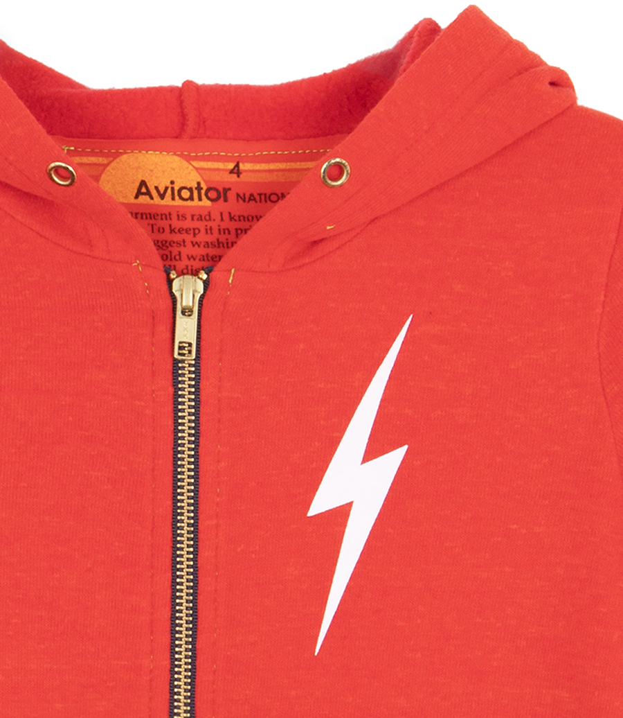 BOLT PRINT KIDS ZIP HOODIE