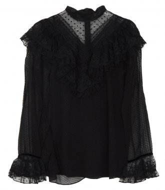 CLOTHES - GLASSY FRILLED LACE BLOUSE