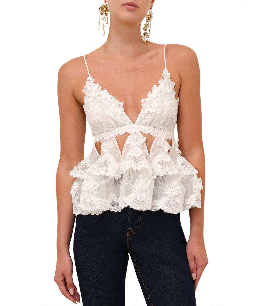 CRUSH LACE MOTIF TIERED TOP | Soho Soho Eshop