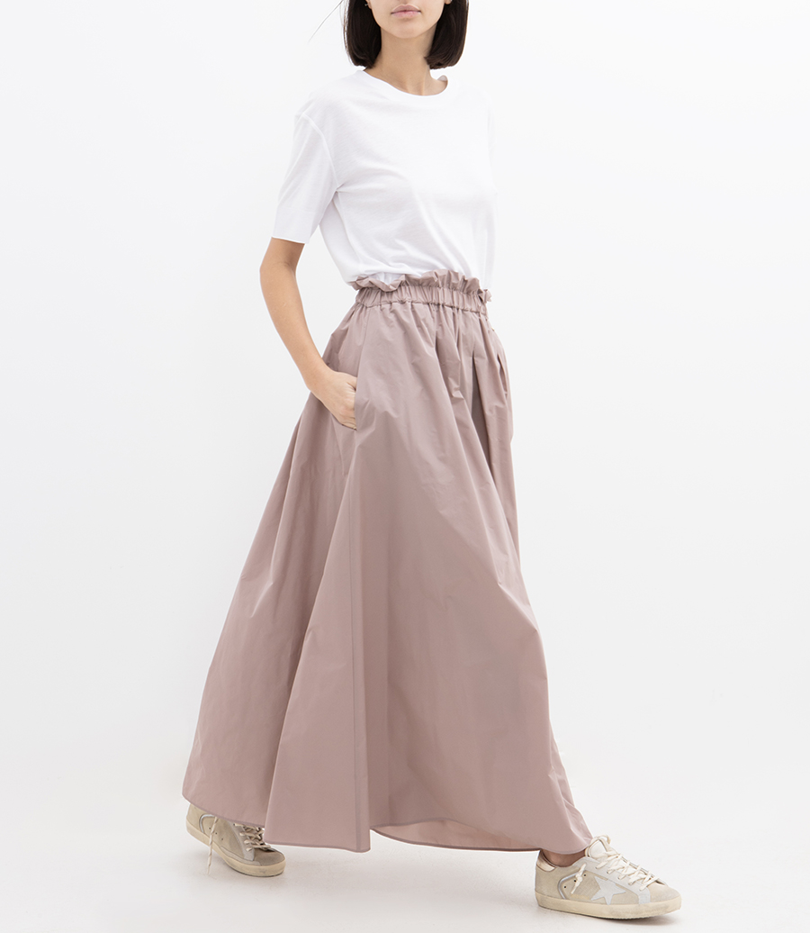 NEW TECHNO TAFFETA SKIRT