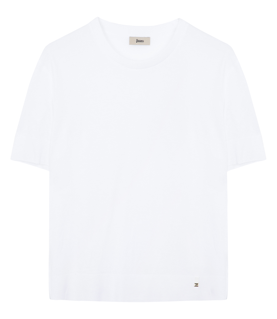 HERNO - T-SHIRT IN GLAM KNIT EFFECT