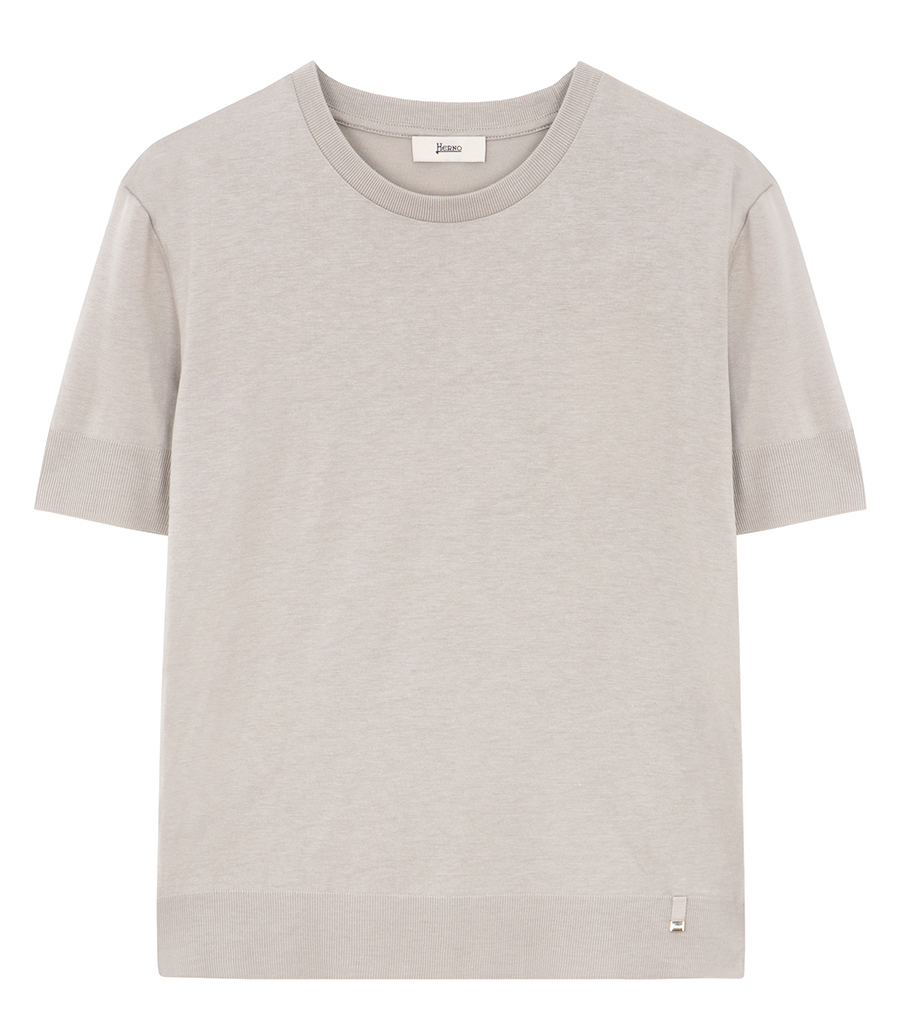 HERNO - T-SHIRT IN GLAM KNIT EFFECT
