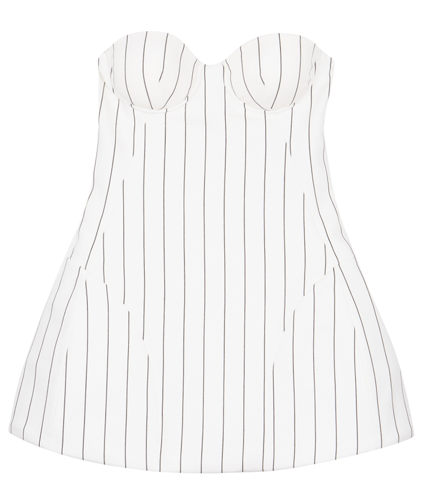 GIUSEPPE DI MORABITO - STRAPLESS PINSTRIPE SHORT DRESS
