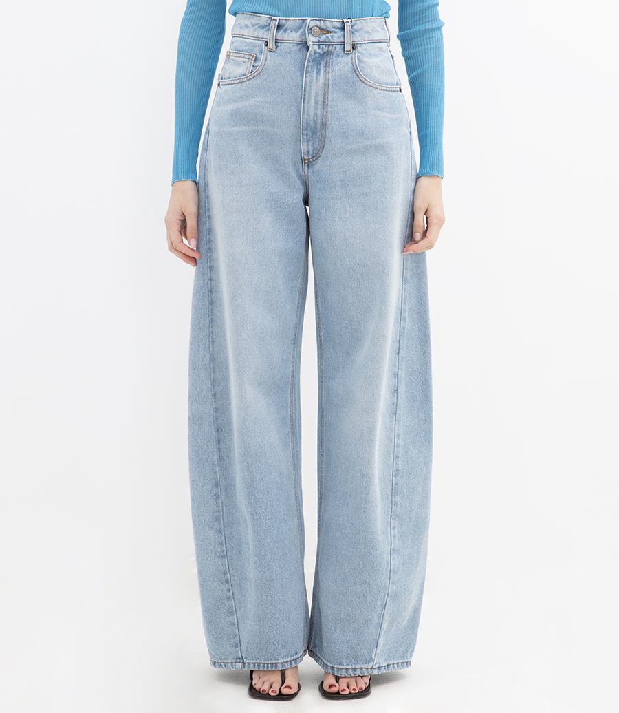 WIDE LEG DENIM TROUSERS