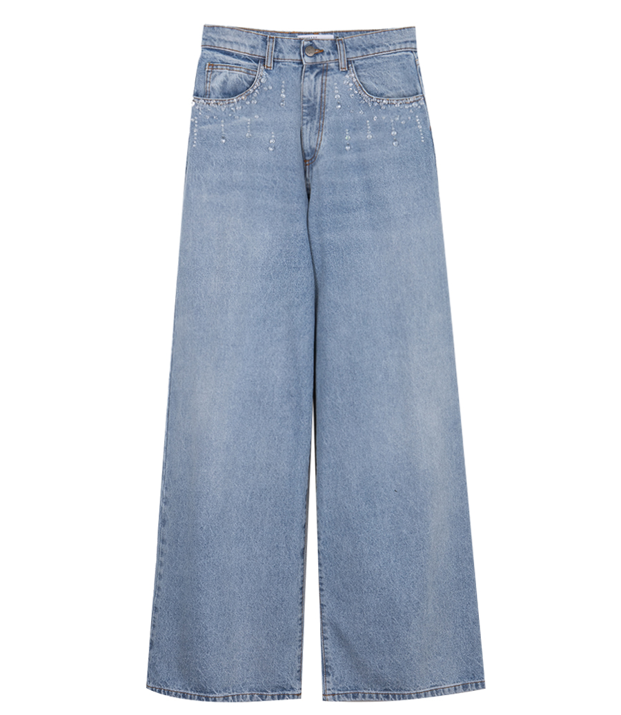 GIUSEPPE DI MORABITO - DIDE LEG EMBALLISHED DENIM JEANS