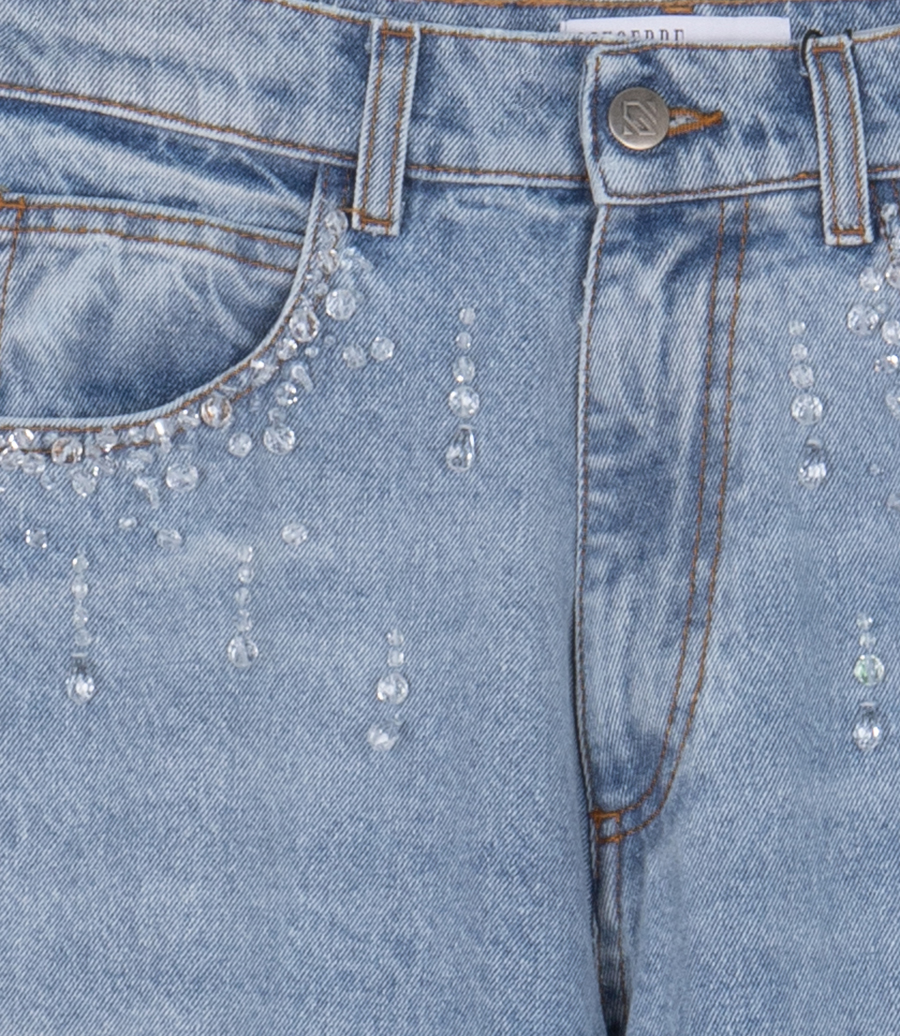 DIDE LEG EMBALLISHED DENIM JEANS