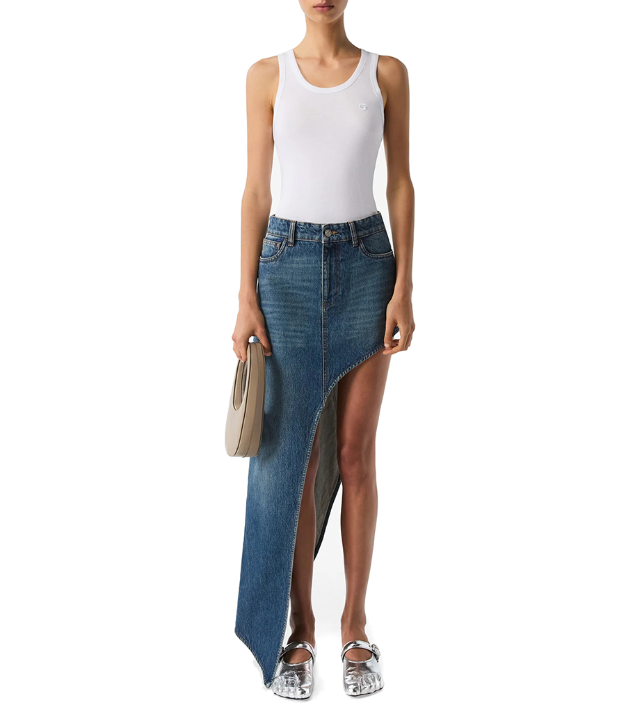 ONE-LEG DENIM SKIRT