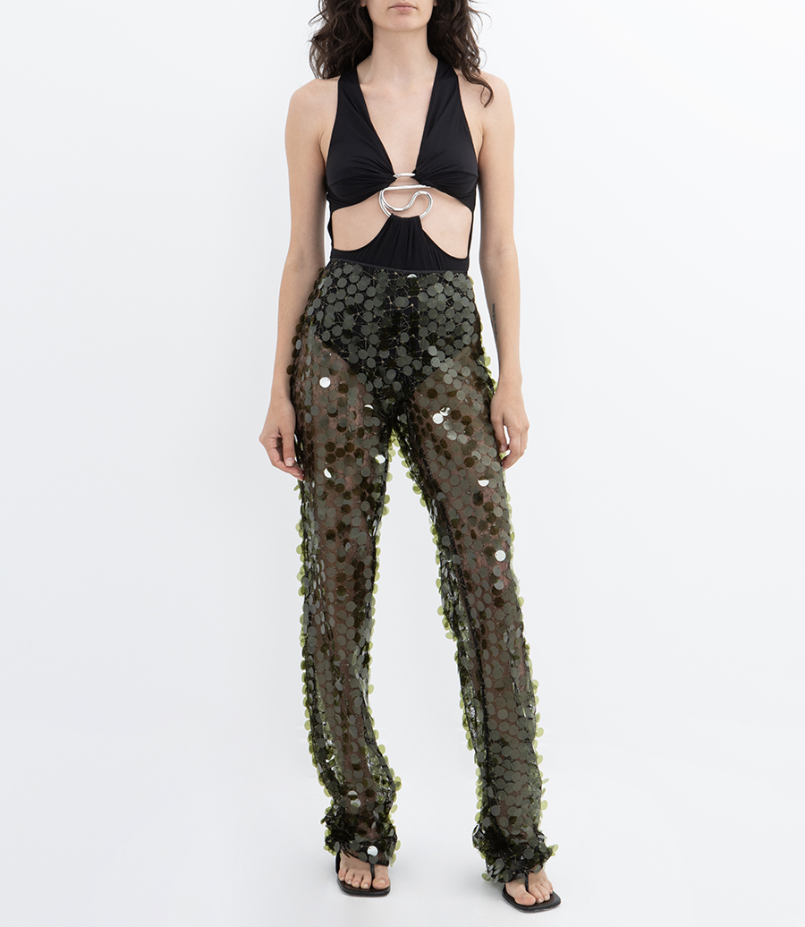 CUT-OUT C-LOGO BODYSUIT