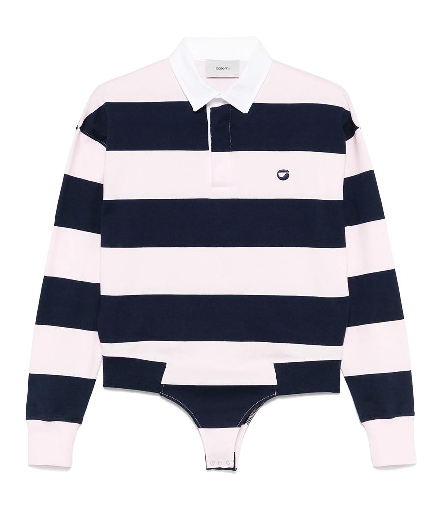 COPERNI - STRIPED LONG SLEEVE POLO BODYSUIT