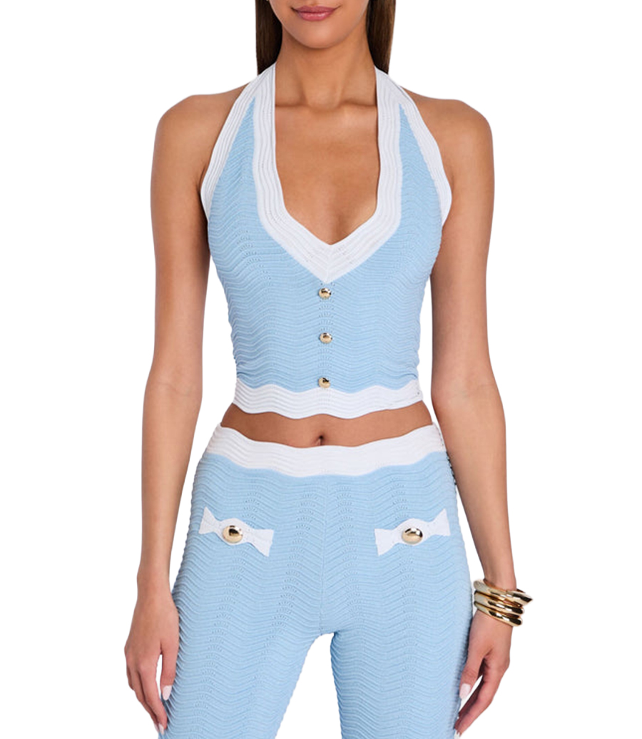 LEENA METALLIC RIB TOP