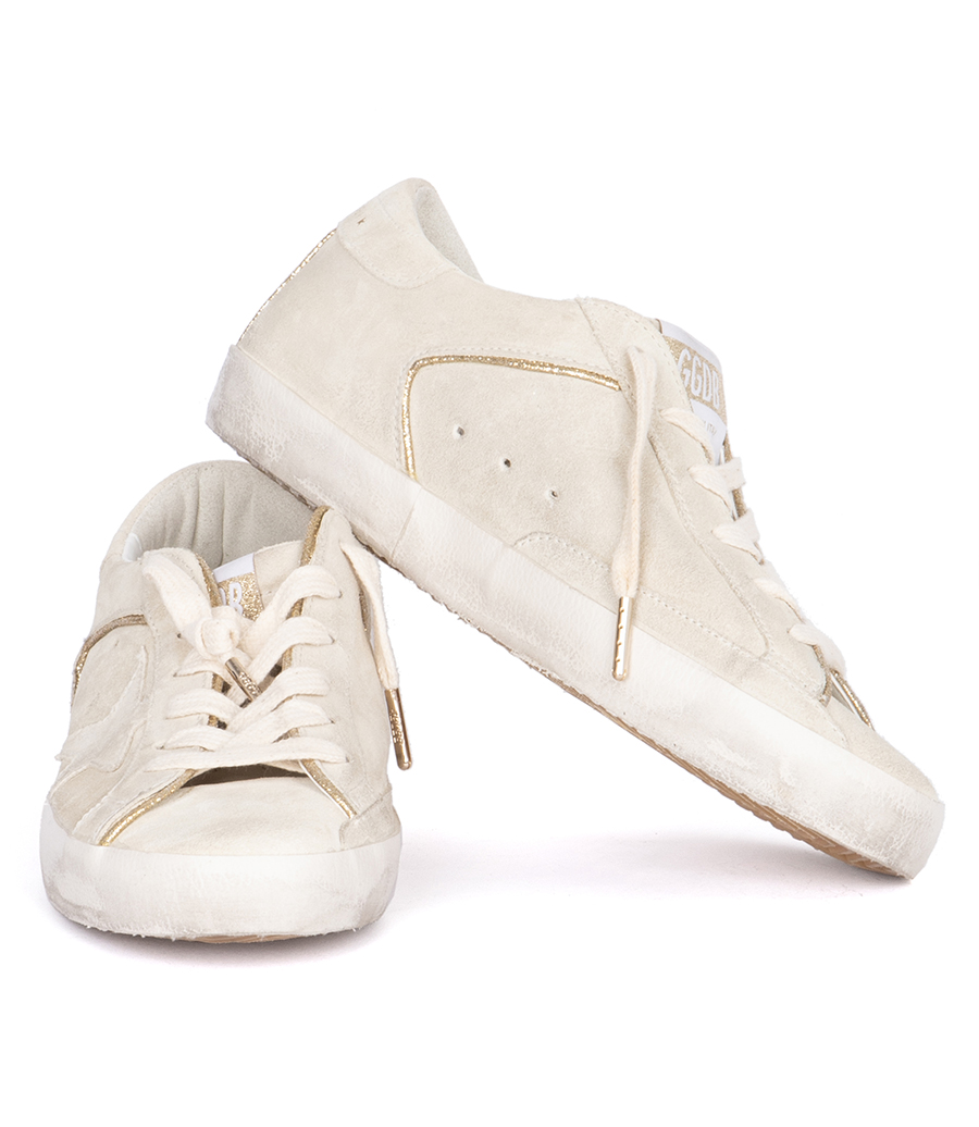 GLITTER PIPING SUEDE SUPER-STAR