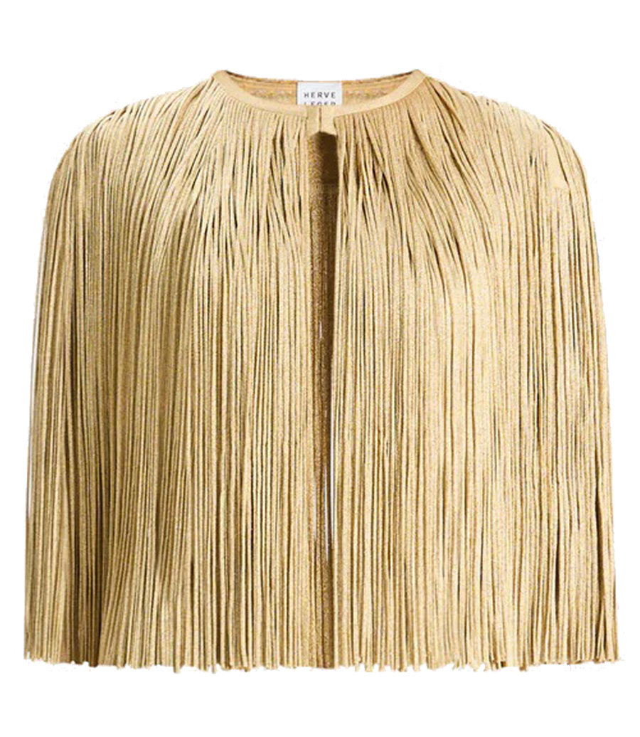 HERVE LEGER - ICON METALLIC FRINGE CAPE
