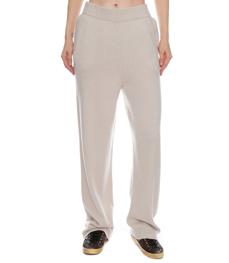 NATURAL WHITE CASHMERE BLEND WOMEN’S JOGGERS