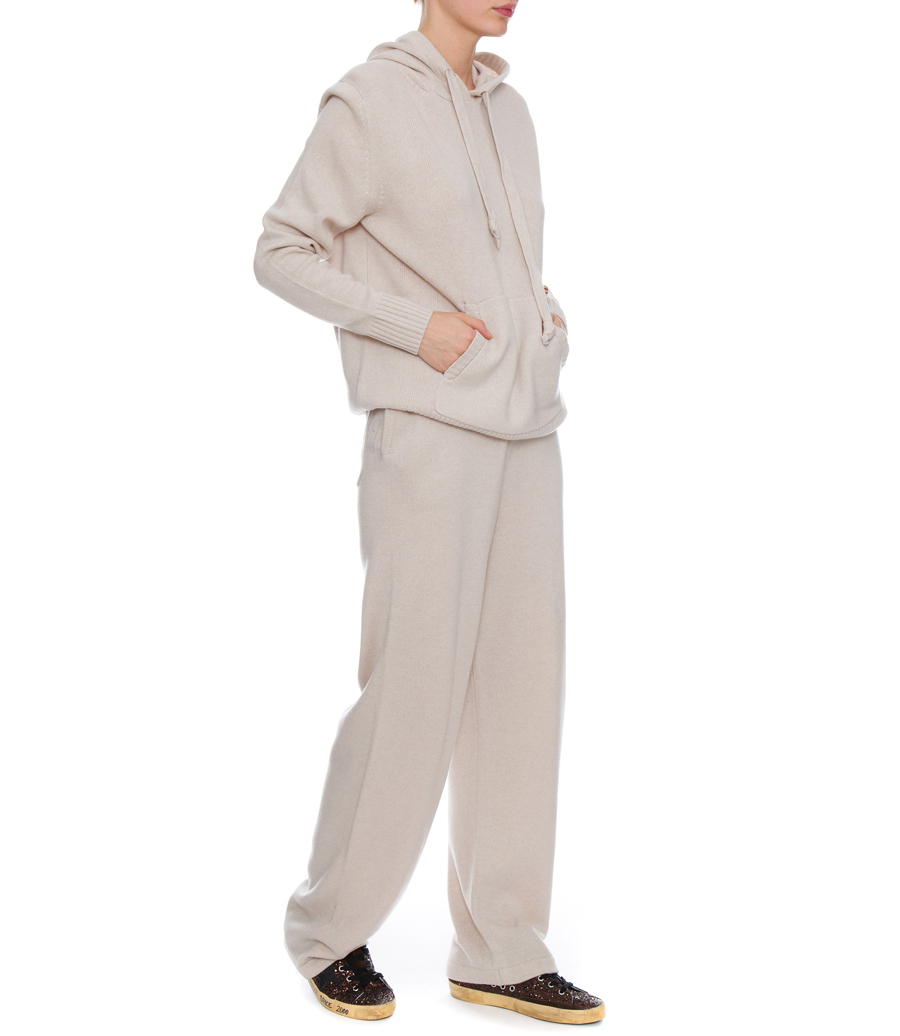 NATURAL WHITE CASHMERE BLEND WOMEN’S JOGGERS