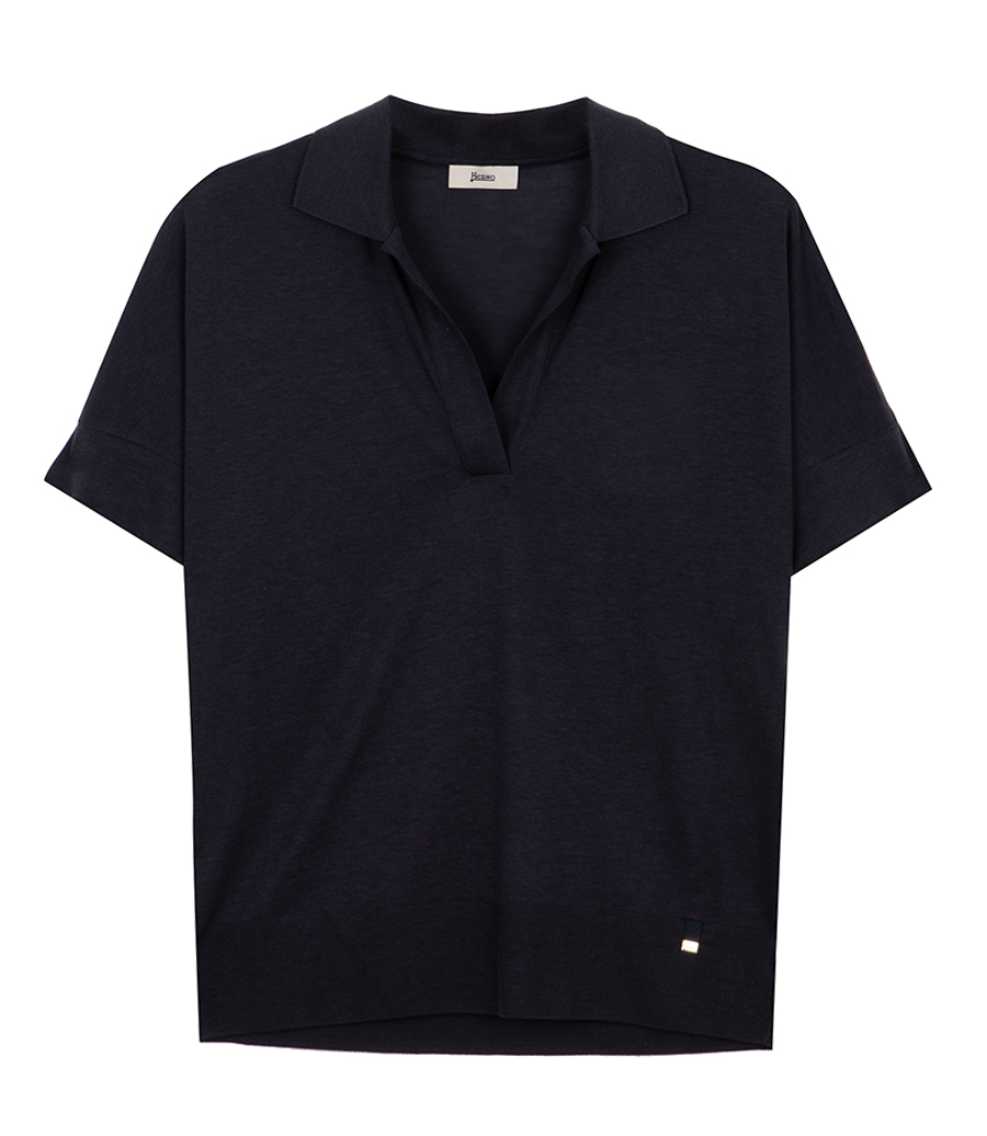HERNO - POLO IN GLAM KNIT EFFECT