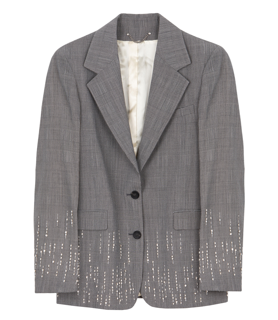 GOLDEN GOOSE  - CRYSTAL EMBROIDERED PRINCE OF WALES JACKET