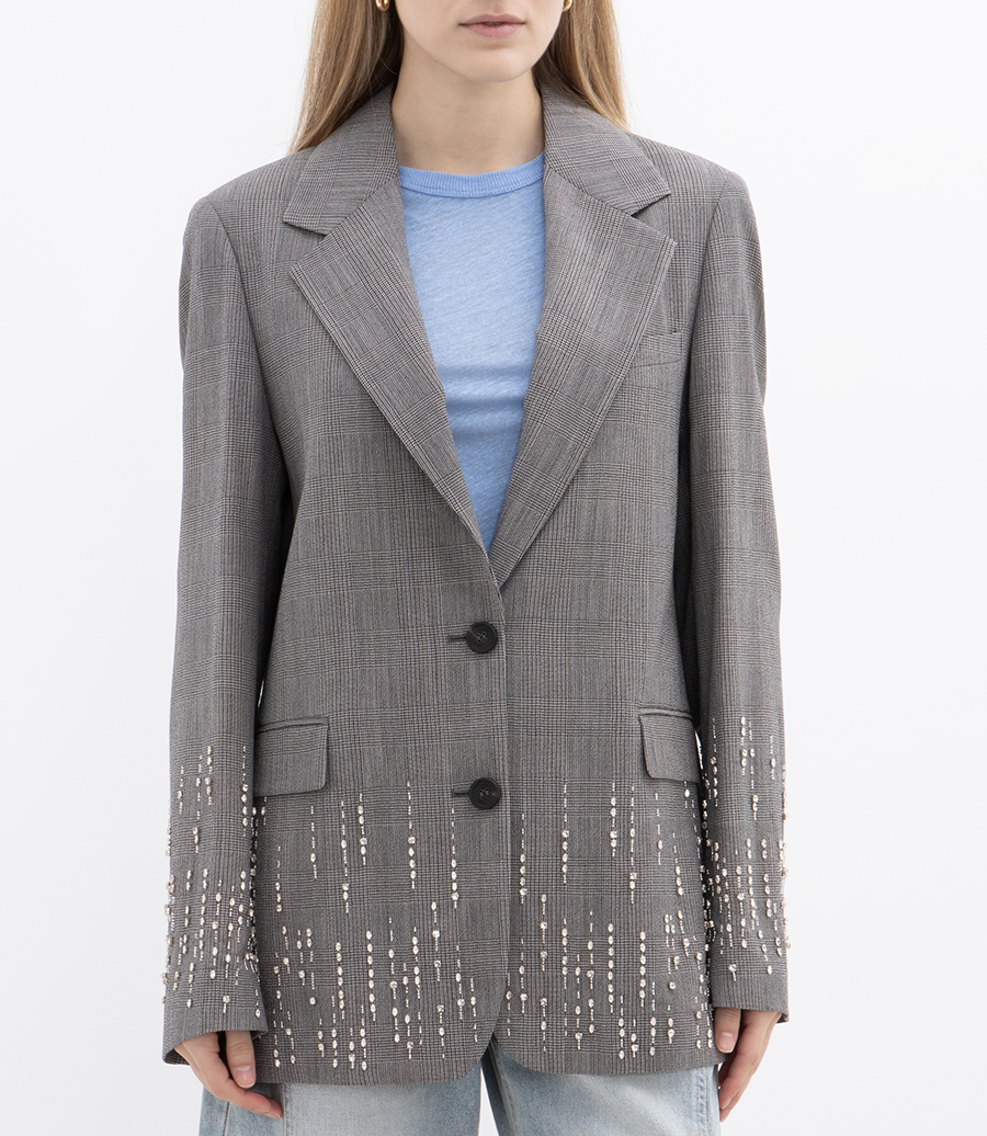 CRYSTAL EMBROIDERED PRINCE OF WALES JACKET