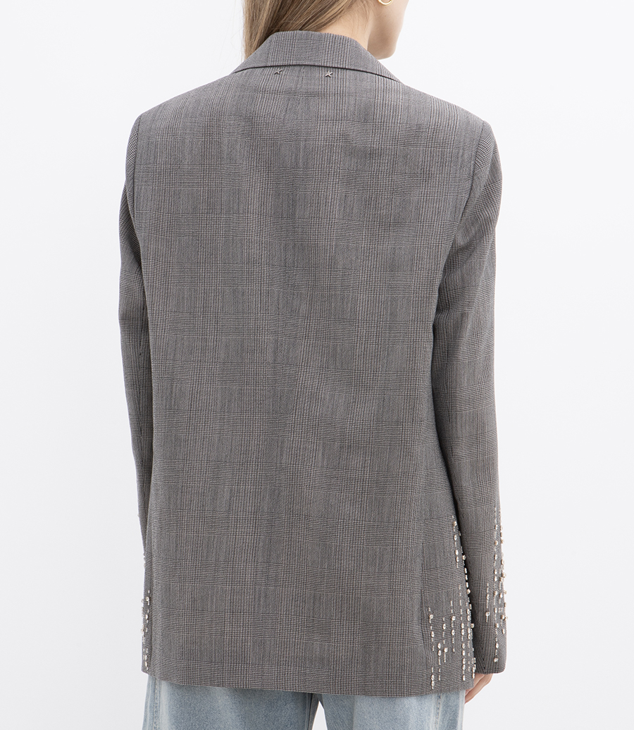 CRYSTAL EMBROIDERED PRINCE OF WALES JACKET