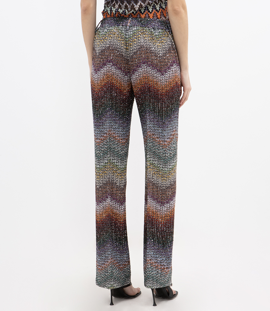 LAME STRAIGHT TROUSERS WITH SEQUINS