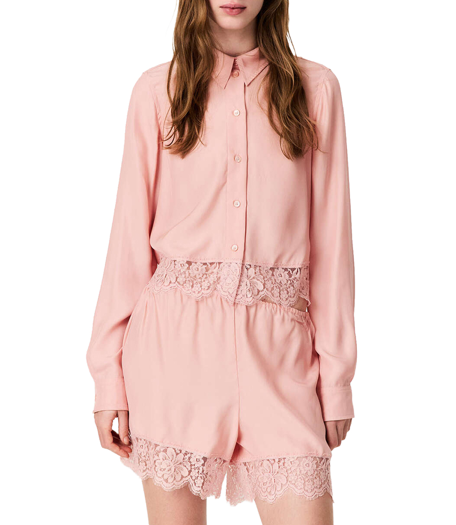 LACE TRIMMED SHIRT