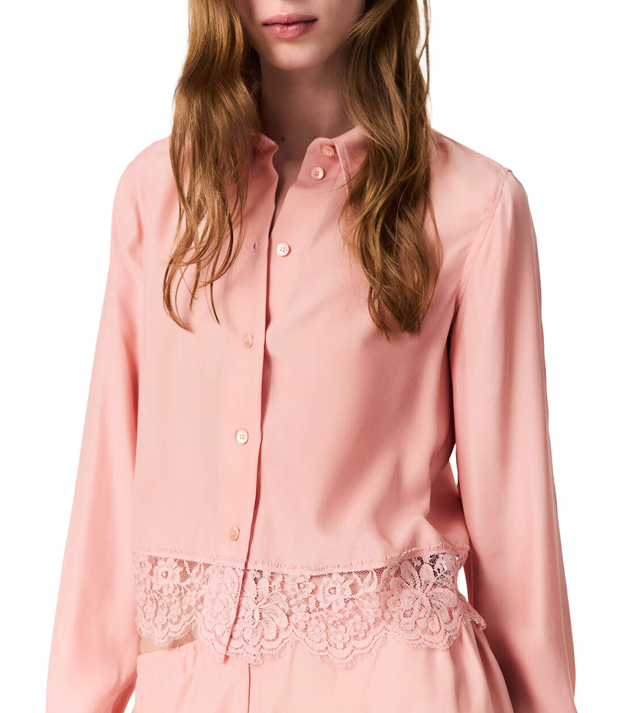 LACE TRIMMED SHIRT