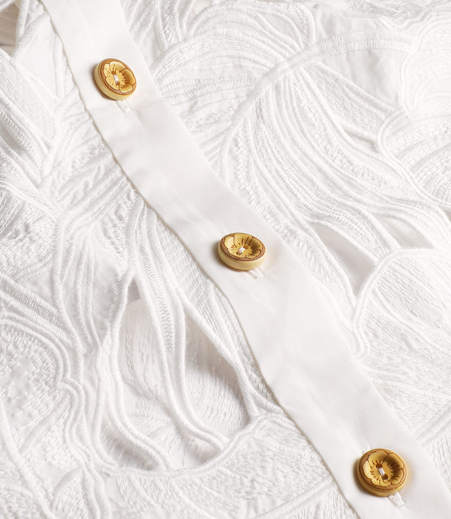 MAHON EMBROIDERED CROP SHIRT