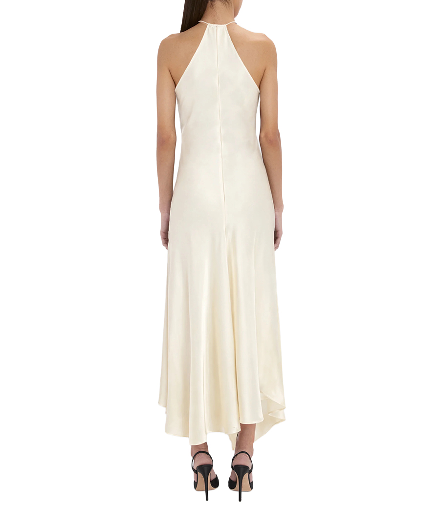 HALTERNECK DRAPED DRESS
