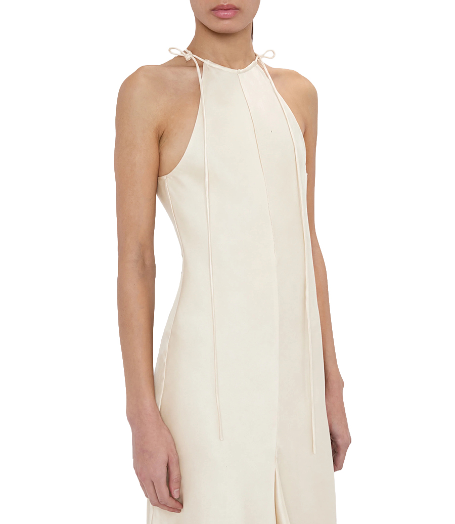 HALTERNECK DRAPED DRESS