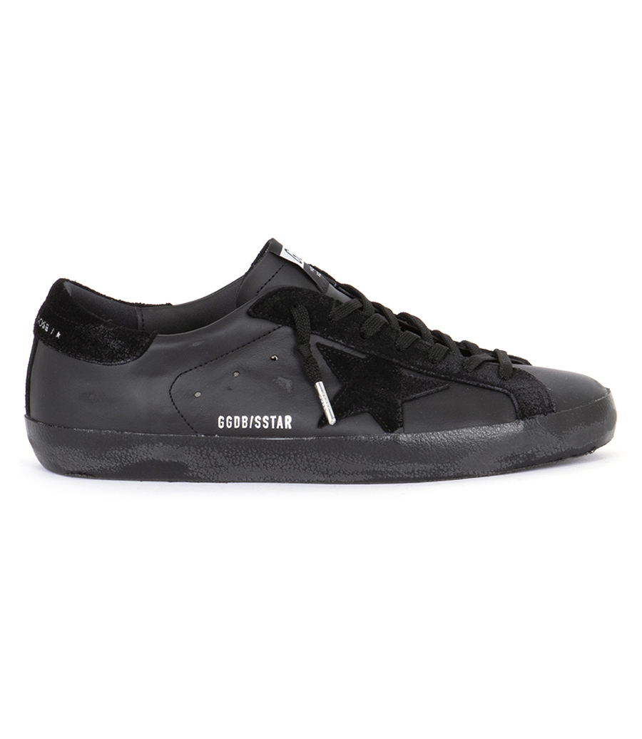 GOLDEN GOOSE  - BLACK SUEDE STAR SUPER-STAR