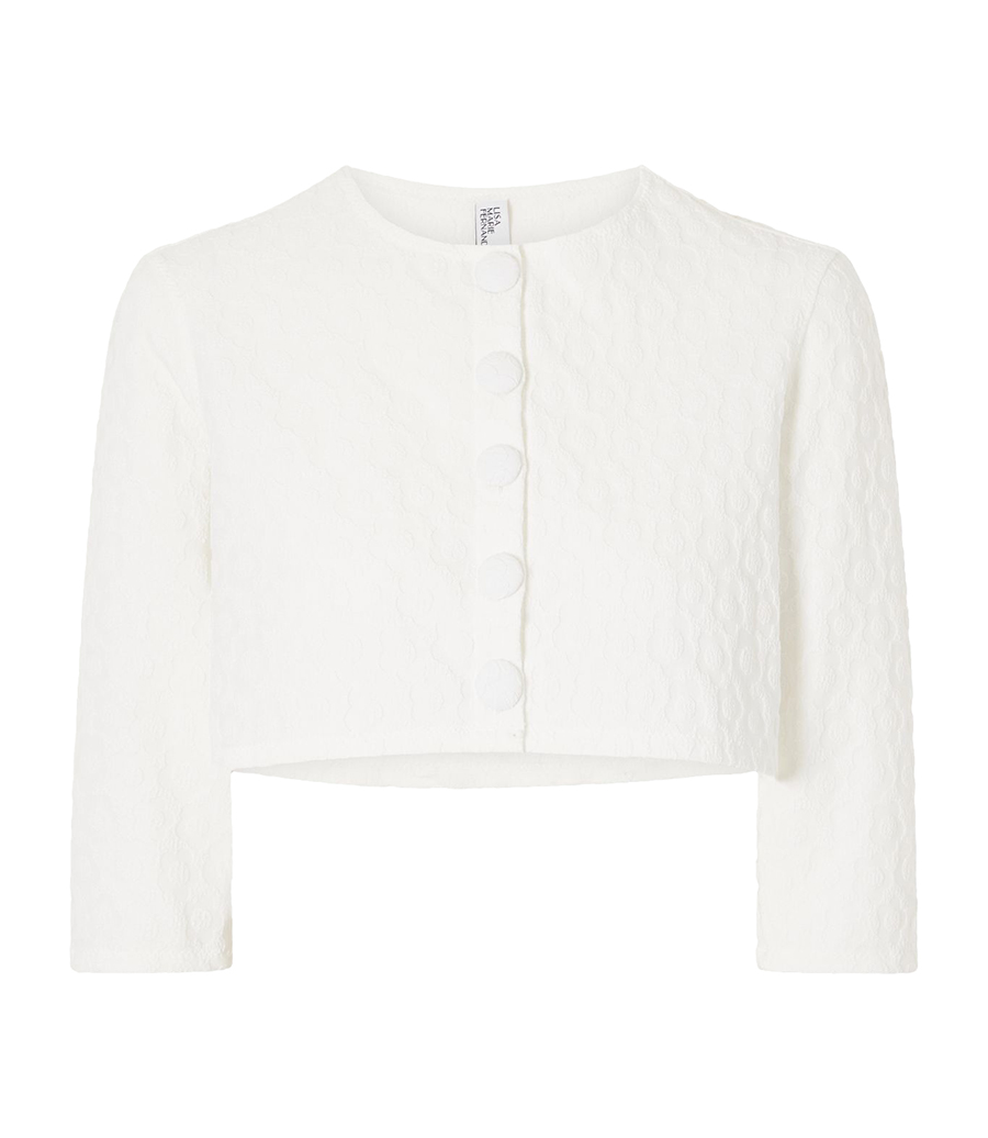 LISA MARIE FERNANDEZ - FLORAL JACQUARD CARDIGAN