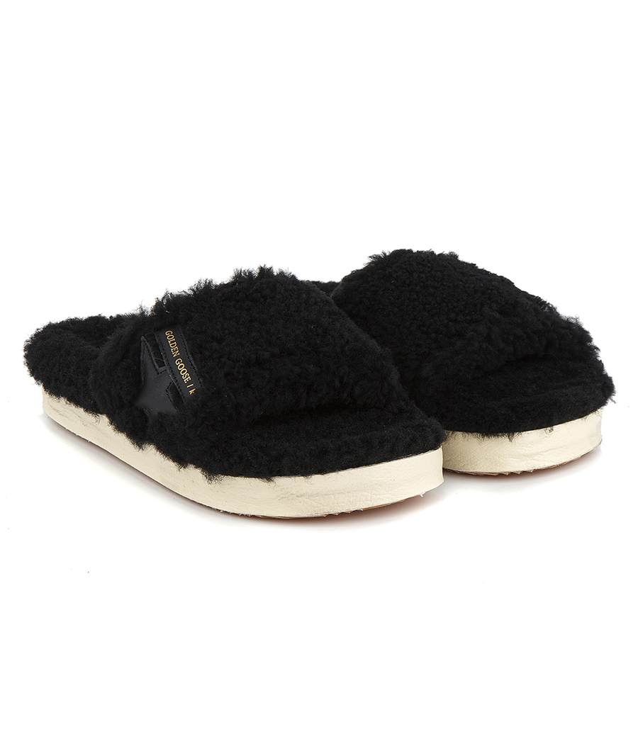 POOLSTARS IN BLACK SHEARLING
