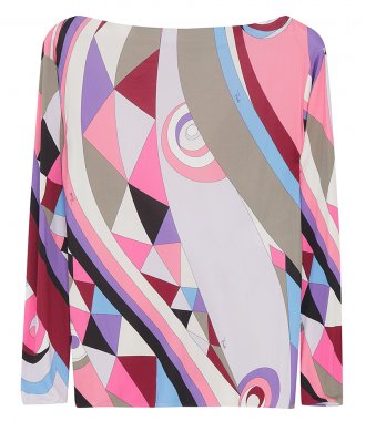 BLOUSES - LONG SLEEVE ABSTRACT-PRINT TOP