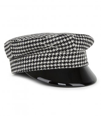 ACCESSORIES - HOUNDSTOOTH CHECK BAKER BOY HAT