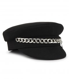 HATS - CHAIN EMBELLISHED BAKER BOY CAP