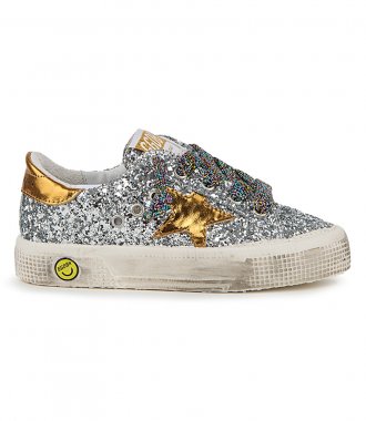 SNEAKERS - MAY SILVER GLITTER SNEAKERS