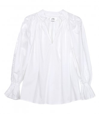 SALES - EMBROIDERED PRAIRIE TOP IN WHITE