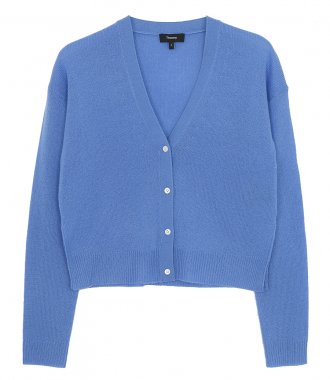 SALES - CROPPED CARDIGAN IN FEATHER CASHMERE