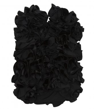DRESSES - RUFFLED STRAPLESS MINI DRESS IN BLACK