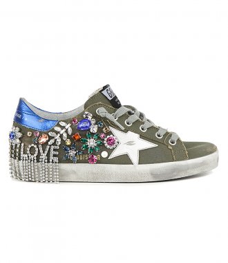 SNEAKERS - CANVAS WITH CRYSTAL SUPER-STAR