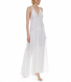 ORGANZA CHECK VOILE DRESS WITH SILK DETAILS