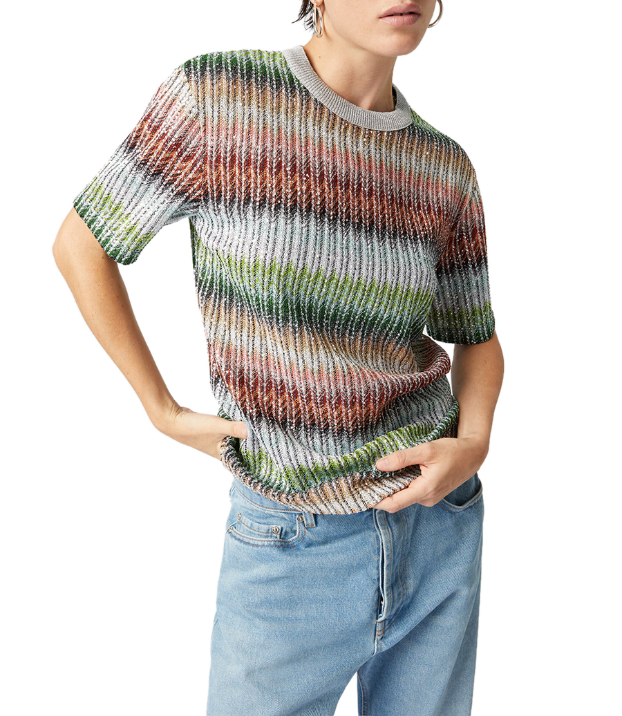 GRADIENT ZIG ZAG KNIT WITH SEQUINS
