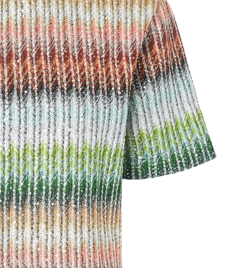GRADIENT ZIG ZAG KNIT WITH SEQUINS