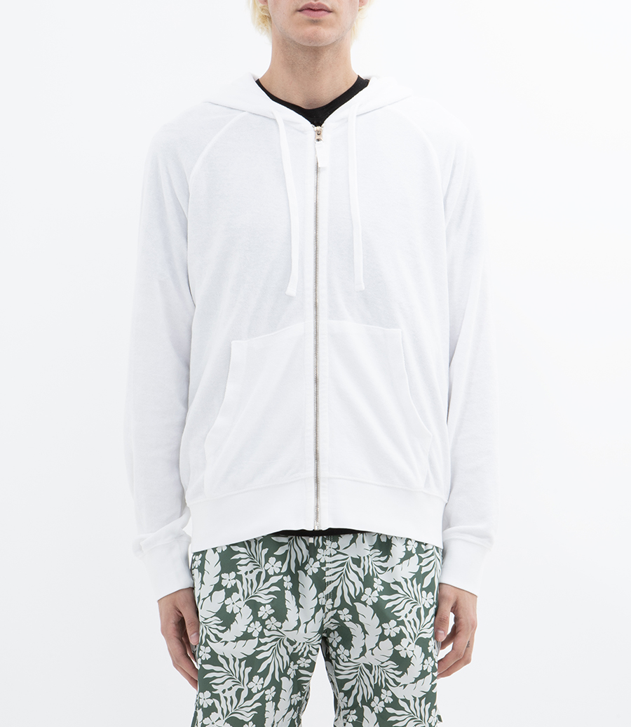 TOWELLING HOODIE ZIPPER