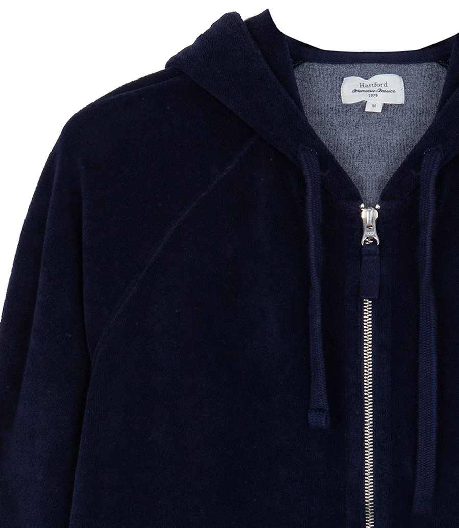 TOWELLING HOODIE ZIPPER